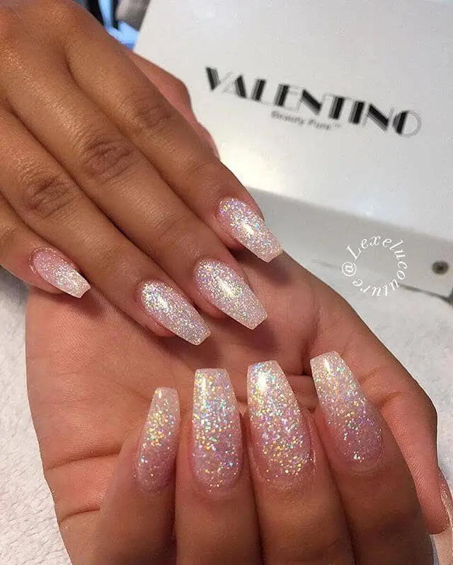 Glittery Pink Nails