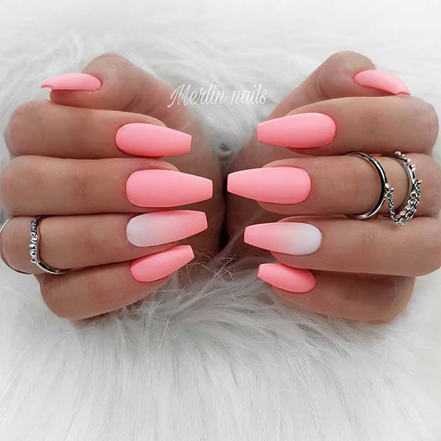 Matte Pink and Ombre Nails