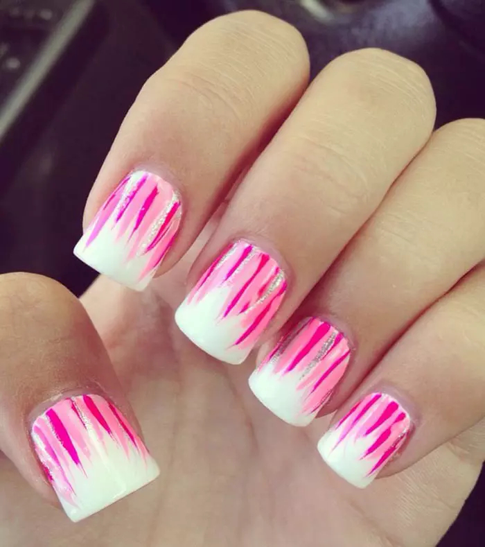 Pink And White Flames