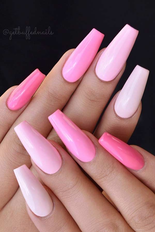 Simple Pink White Nails