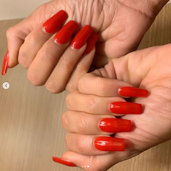 Red Square nails 