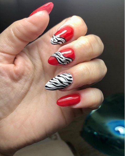 Acrylic zebra nails