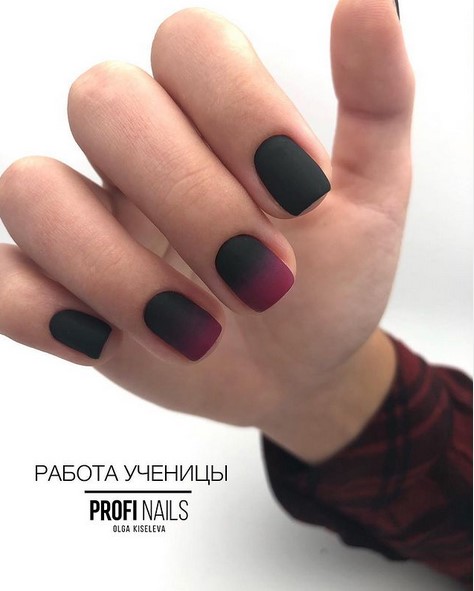 Black and red matte nails
