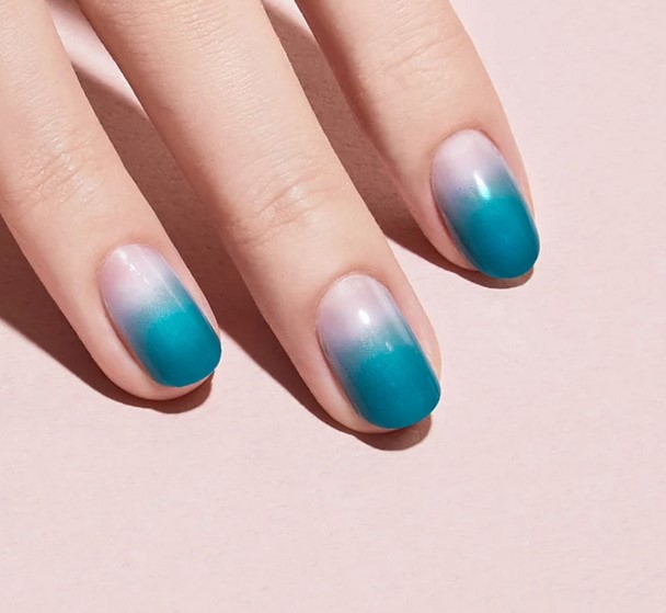 Blue Green Ombre Nails