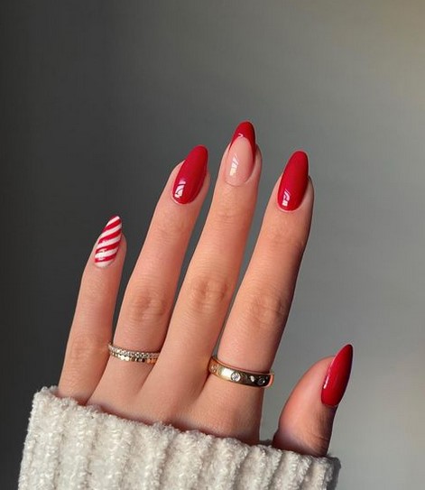 Red french nails