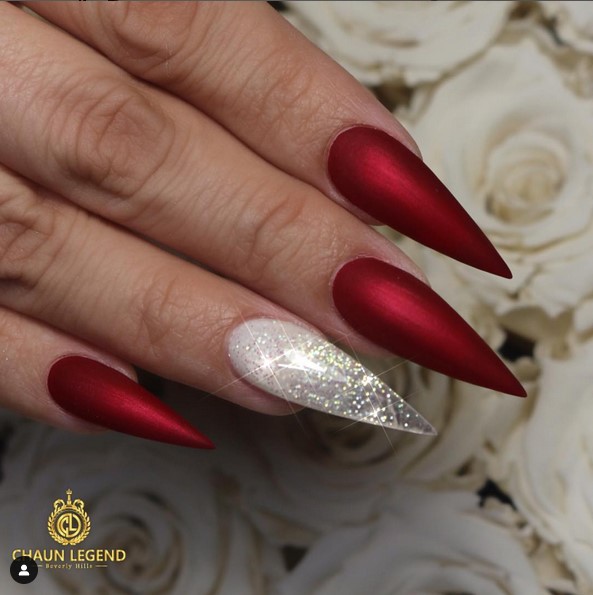 Red matte stiletto nails