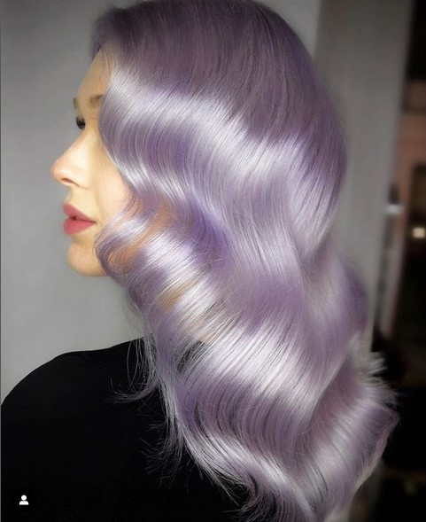 Shiny lavender hair